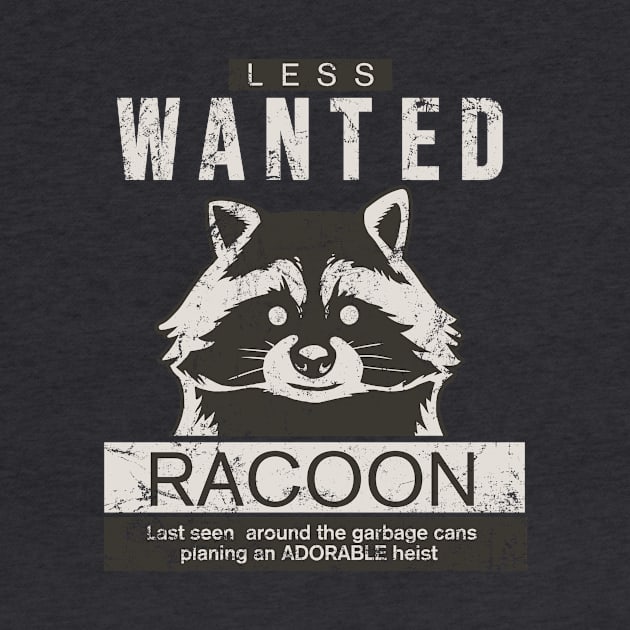 Racoon less wanted, funny, adorable trash panda mugshot by croquis design